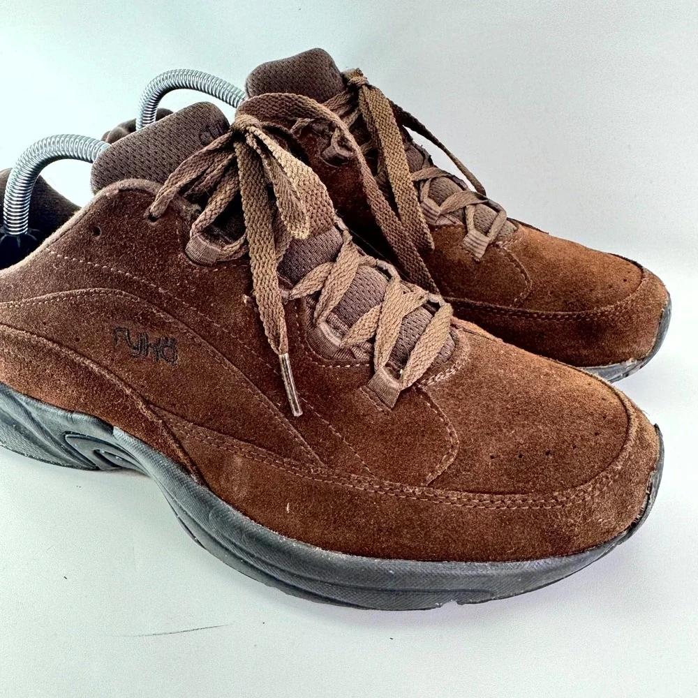 Ryka Kelly Ripa Sneakers Women Size 11 Brown Suede Comfort Lace Up Walking Shoes